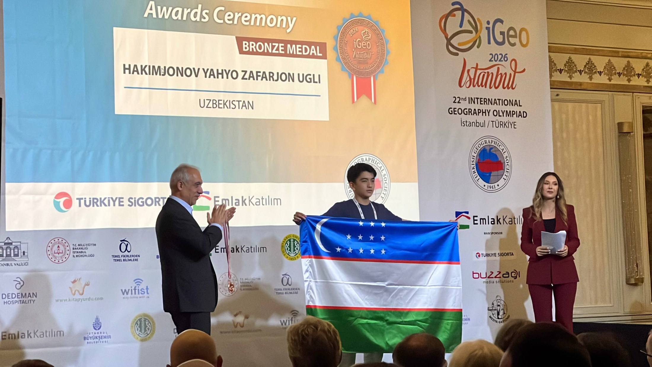 Title en: Presidential School in Fergana Student Wins Bronze Medal at iGeo-2026